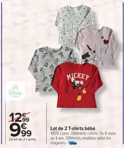 Carrefour Lot de 2 T-shirts bébé offre
