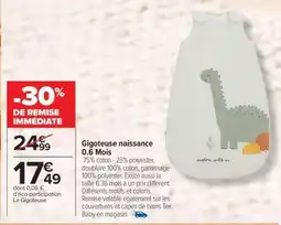 Carrefour Gigoteuse naissance 0-6 Mois offre