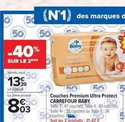 Carrefour Couches Premium Ultra Protect CARREFOUR BABY offre