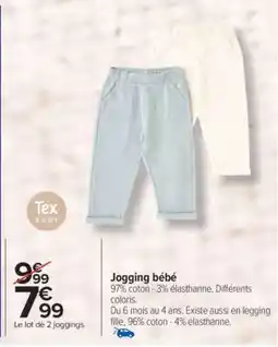 Carrefour Jogging bébé offre