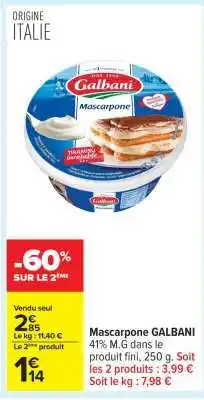 Carrefour Mascarpone Galbani offre