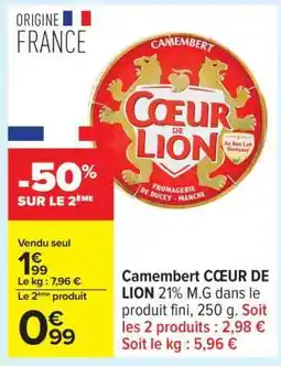 Carrefour Camembert Coeur De Lion offre