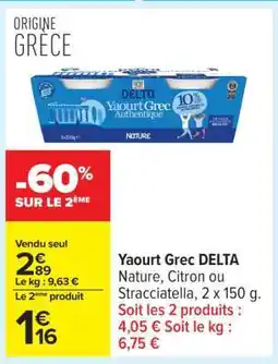 Carrefour Yaourt Grec Delta offre