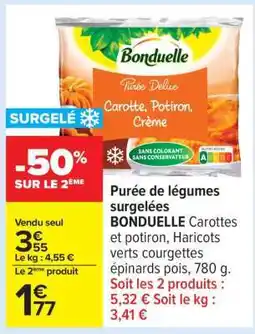 Carrefour Purée de légumes surgelées BONDUELLE offre