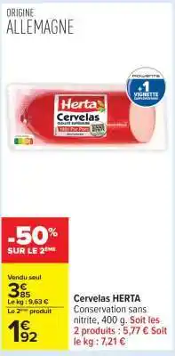 Carrefour Cervelas, Herta offre