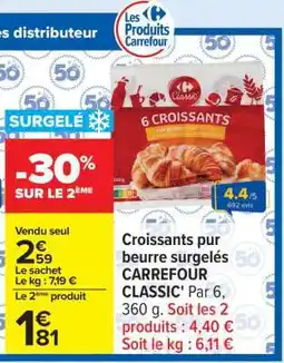 Carrefour Croissants pur beurre surgelés CARREFOUR CLASSIC' offre