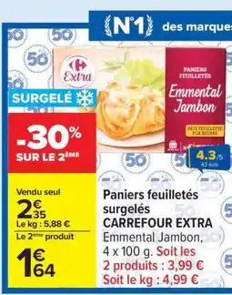 Carrefour Paniers feuilletés surgelés CARREFOUR EXTRA offre