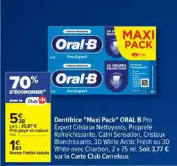 Carrefour Dentifrice 'Maxi Pack' ORAL B offre