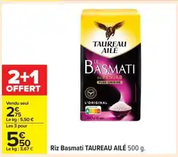 Carrefour Riz Basmati TAUREAU AILE 500 g offre