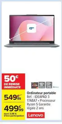Carrefour Ordinateur portable Lenovo offre