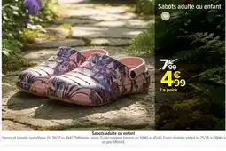 Carrefour Sabots adulte ou enfant offre