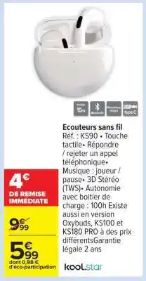 Carrefour Écouteurs sans fil offre