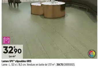 Bricorama Lames SPC clipsables Gris offre