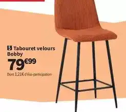 Conforama Bobby - tabouret velours offre
