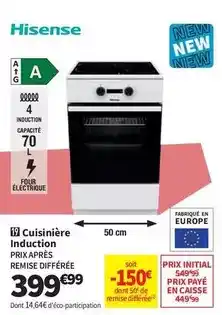 Conforama Hisense - cuisiniere induction prix apres remise differee offre