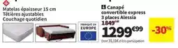 Conforama Canapé convertible express 3 places alessa offre