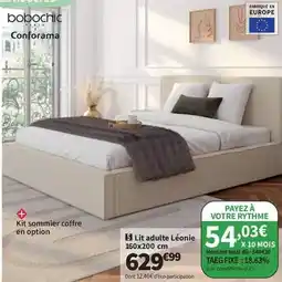 Conforama Total - lit adulte léonie 160x200 cm offre