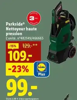 Lidl Parkside - nettoyeur haute pression offre