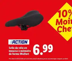 Lidl Action -selle de vélo en mousse à mémoire de forme walfort offre