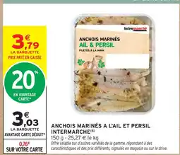 Intermarché Contact Intermarche anchois marinés a l'ail et persil offre