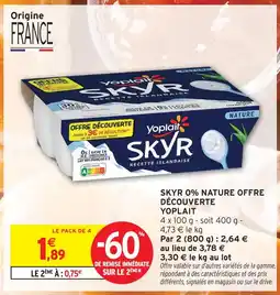 Intermarché Contact Yoplait skyr 0% nature offre découverte offre