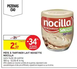 Intermarché Contact Nocilla pâte à tartiner lait noisette offre