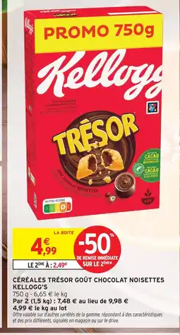 Intermarché Contact Kellogg's céréales trésor goût chocolat noisettes offre
