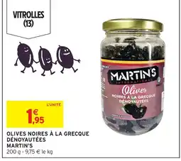 Intermarché Contact Martin's olives noires à la grecque dénoyautées offre