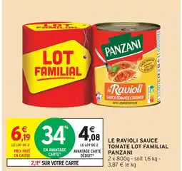 Intermarché Contact Panzani le ravioli sauce tomate lot familial offre