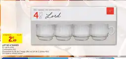 Intermarché Contact Set de 4 tasses offre