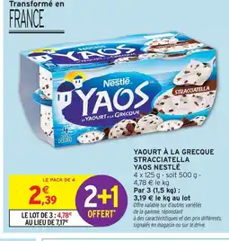 Intermarché Contact Yaos nestlé yaourt à la grecque stracciatella offre