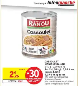 Intermarché Contact Monique ranou cassoulet offre