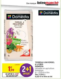 Intermarché Contact Domédia terreau universel 6 litres offre