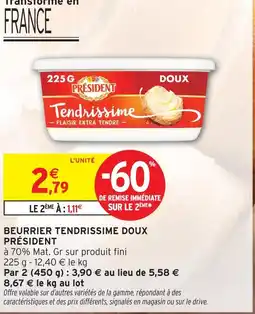 Intermarché Express Président beurrier tendrissime doux offre