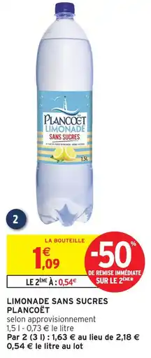 Intermarché Plancoët limonade sans sucres offre