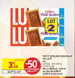 Intermarché Lu petit écolier chocolat au lait offre