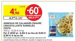 Intermarché Costa anneaux de calamars panure croustillante surgelés offre