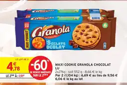 Intermarché Lu maxi cookie granola chocolat offre
