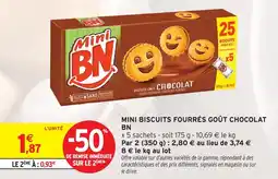 Intermarché Bn mini biscuits fourrés goût chocolat offre