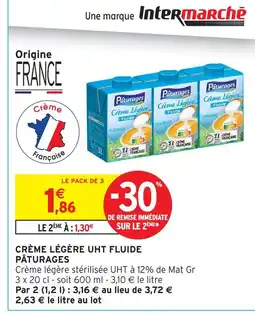 Intermarché Pâturages crème légère uht fluide offre