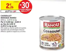 Intermarché Monique ranou cassoulet offre