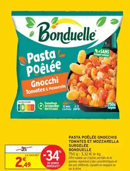 Intermarché Bonduelle pasta poêlée gnocchis tomates et mozzarella surgelée offre