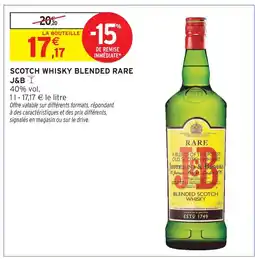 Intermarché J&b scotch whisky blended rare offre