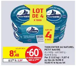 Intermarché Petit navire thon entier au naturel offre