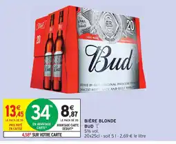 Intermarché Bud bière blonde offre