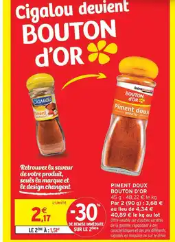 Intermarché Bouton d'or piment doux moulu offre