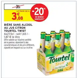Intermarché Tourtel twist bière sans alcool au jus citron offre