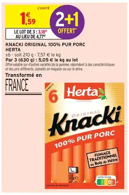 Intermarché Herta knacki original 100% pur porc offre