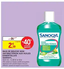 Intermarché Sanogyl bain de bouche soin antibactérien aux huiles essentielles offre