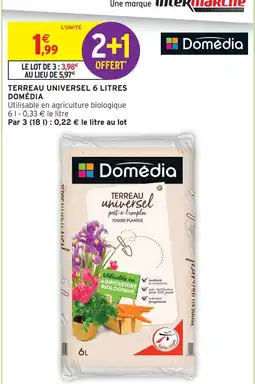 Intermarché Domédia terreau universel 6 litres offre